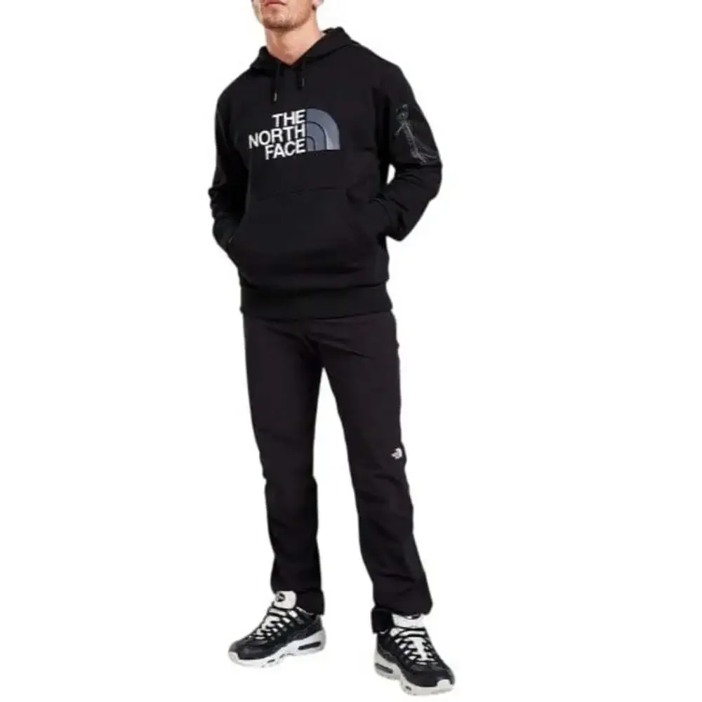 The North Face Inc Men's Black Logo Woven Bondi Pullover Hoodie Size M